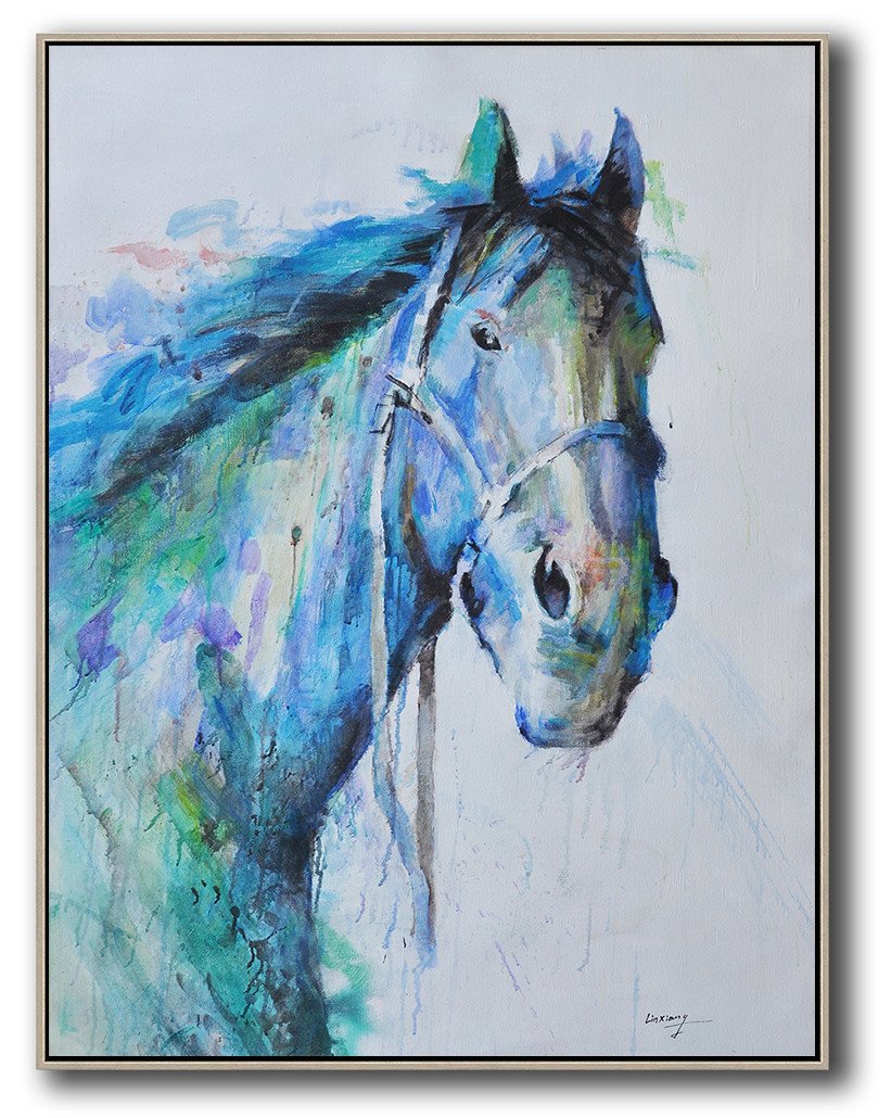 Vertical Abstract Horse Painting #LX59B - Click Image to Close